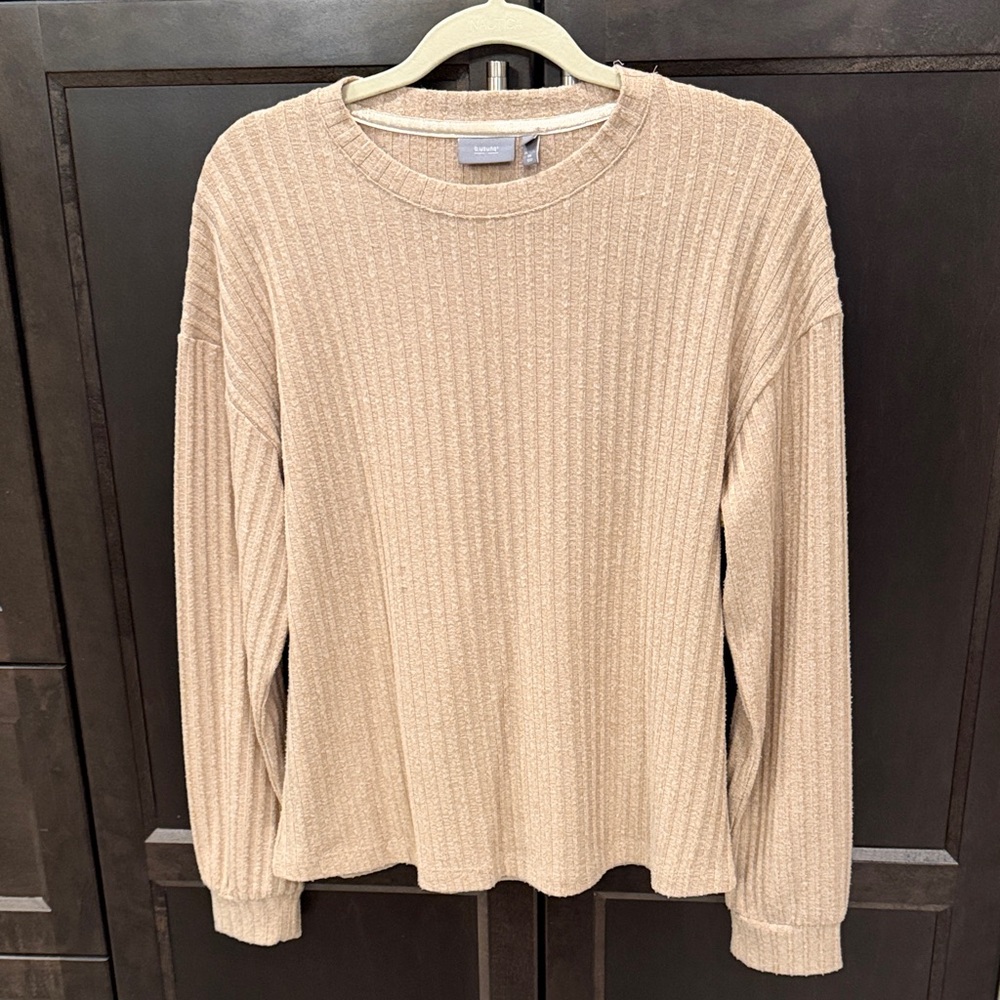 Women's Beige Long Sleeve Top